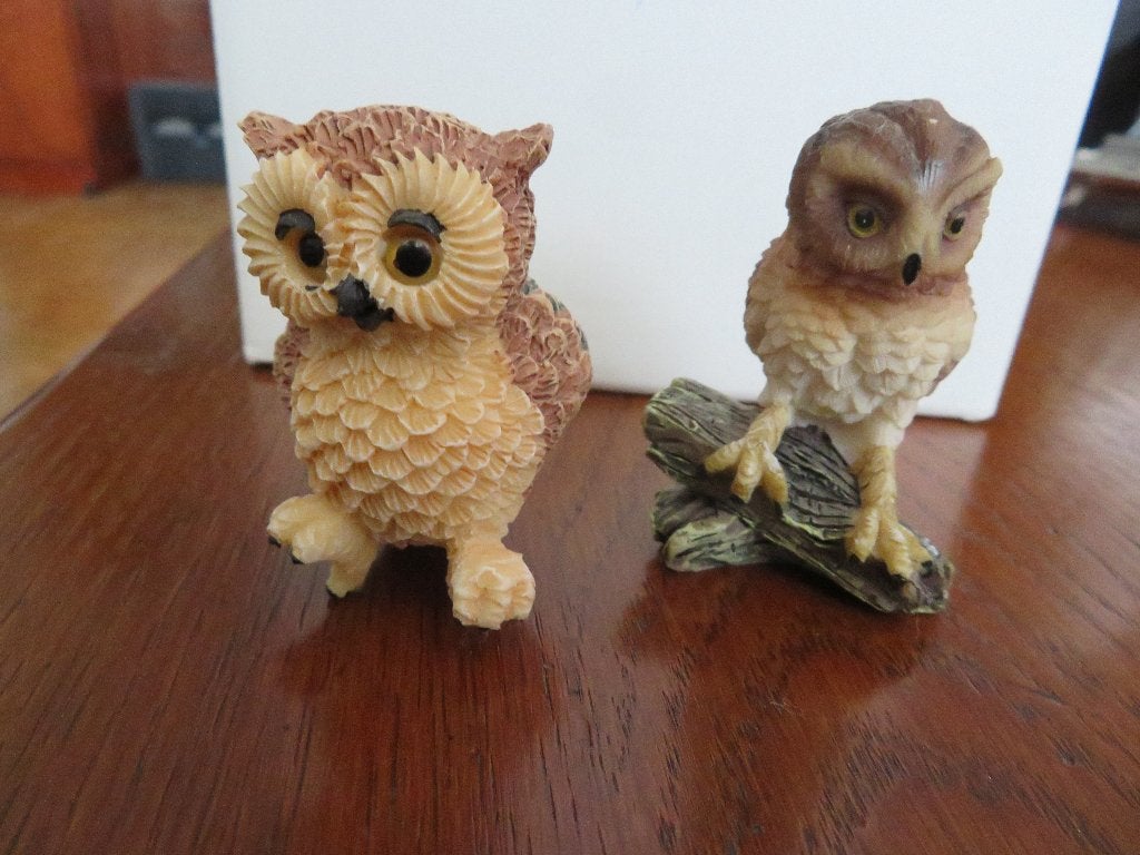 Uiltjes (2 st), Ophalen of Verzenden, Zo goed als nieuw, Vogel, Beeldje of Figuurtje