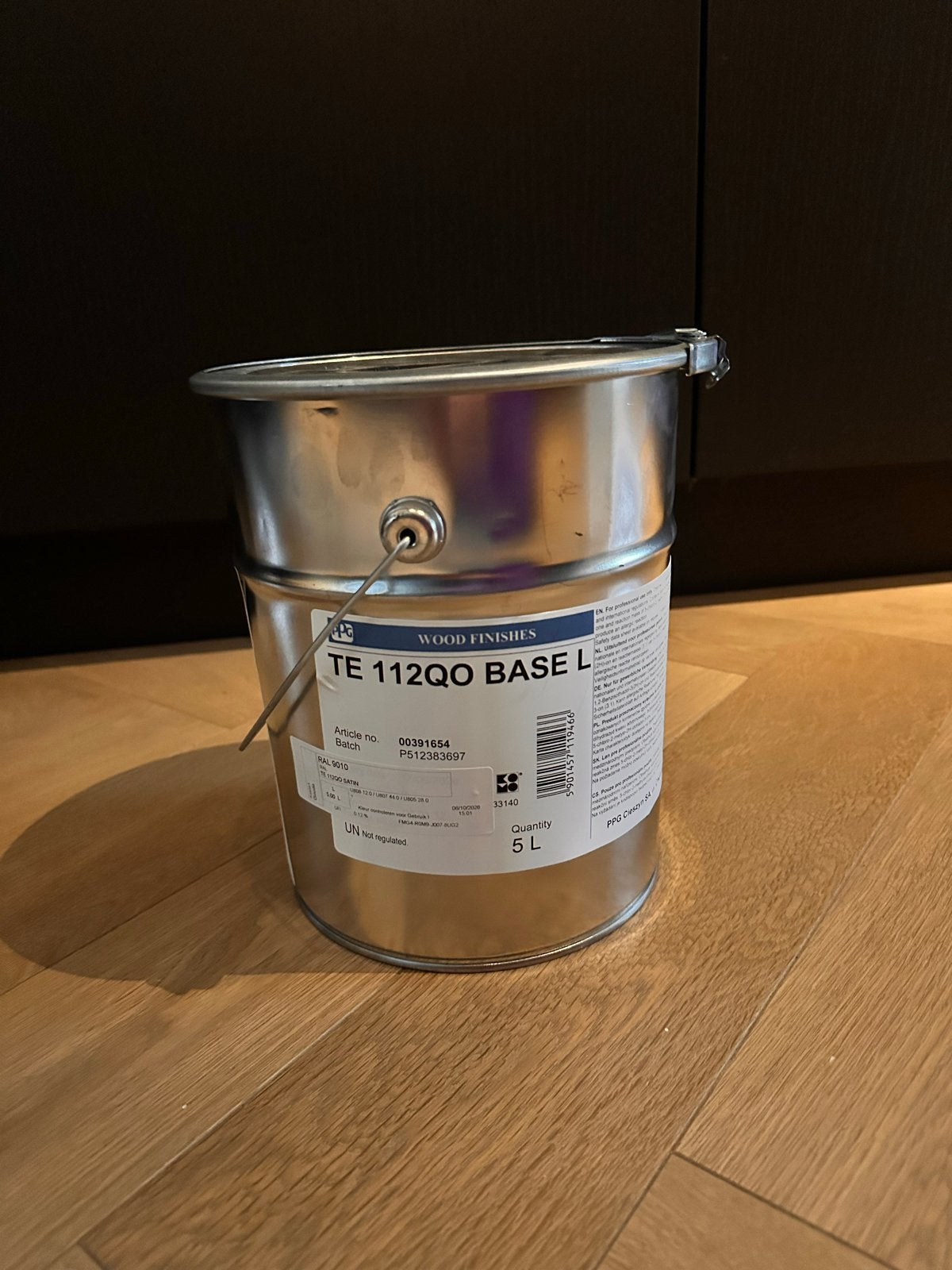 Trimetal Zijdeglans Lak RAL 9010 - 5 Liter Binnenverf, 5 tot 10 liter, Wit, Nieuw, Ophalen of Verzenden