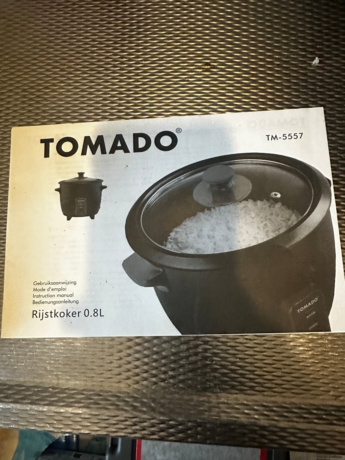Tomado TM-5557 Rijstkoker 0.8L, Ophalen, Gebruikt
