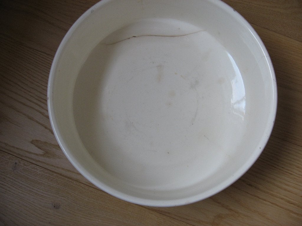 Lampet schaal en kan creme wit porselein. Scheur, Antiek en Kunst, Ophalen of Verzenden