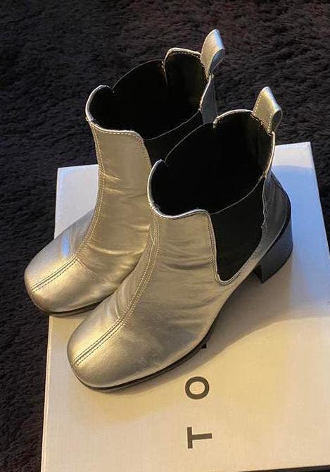 Topshop boots maat 39, leer, zilver, nieuw, Overige kleuren, Lage of Enkellaarzen, Ophalen of Verzenden, Topshop