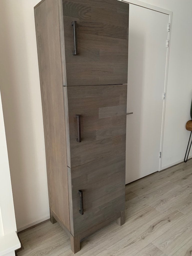 Mooie massief houten broodkast, Ophalen, Met deur(en), 200 cm of meer, Industrieel, modern