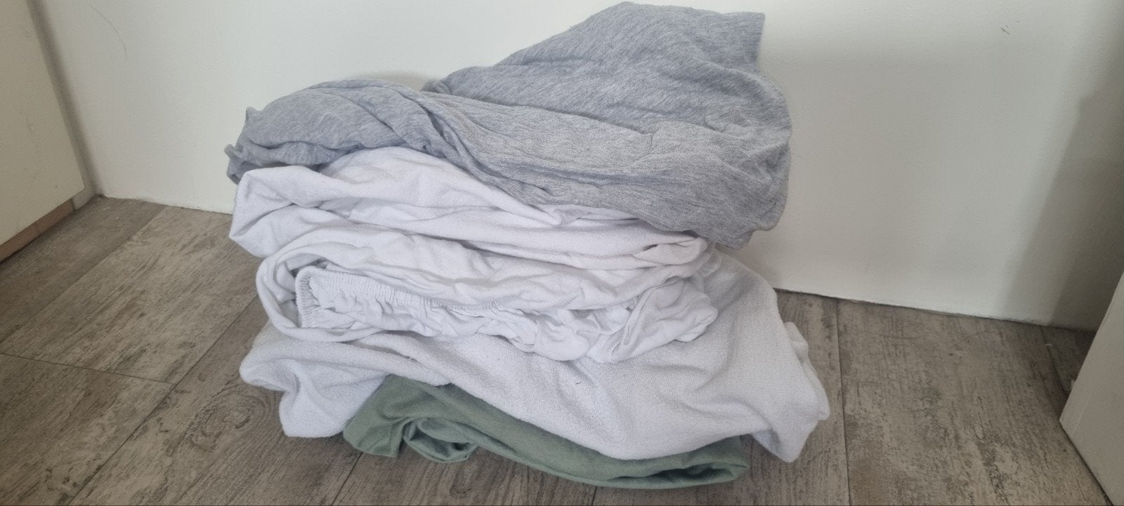 Matrashoesjes, molton en waterdichte molton 120/60 cm, Ophalen, Eenpersoons, Zo goed als nieuw, Wit