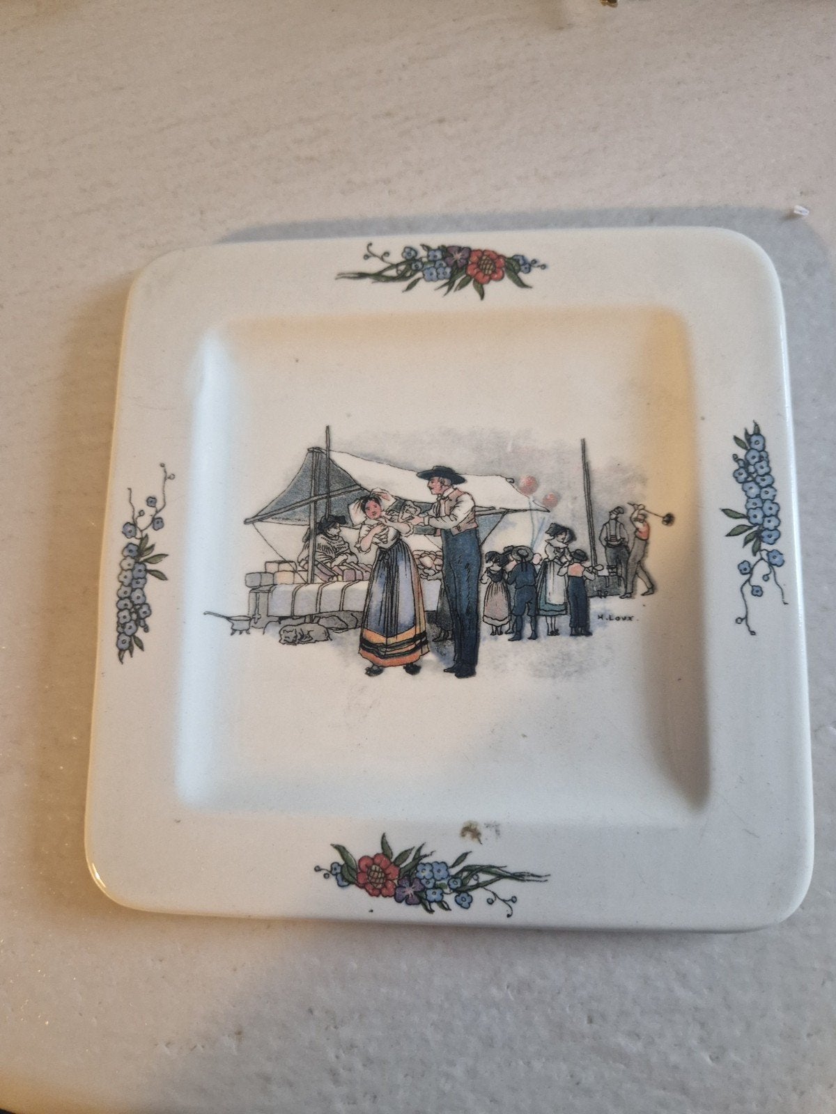 Sarreguemines bordje met Obernai decor, Verzenden