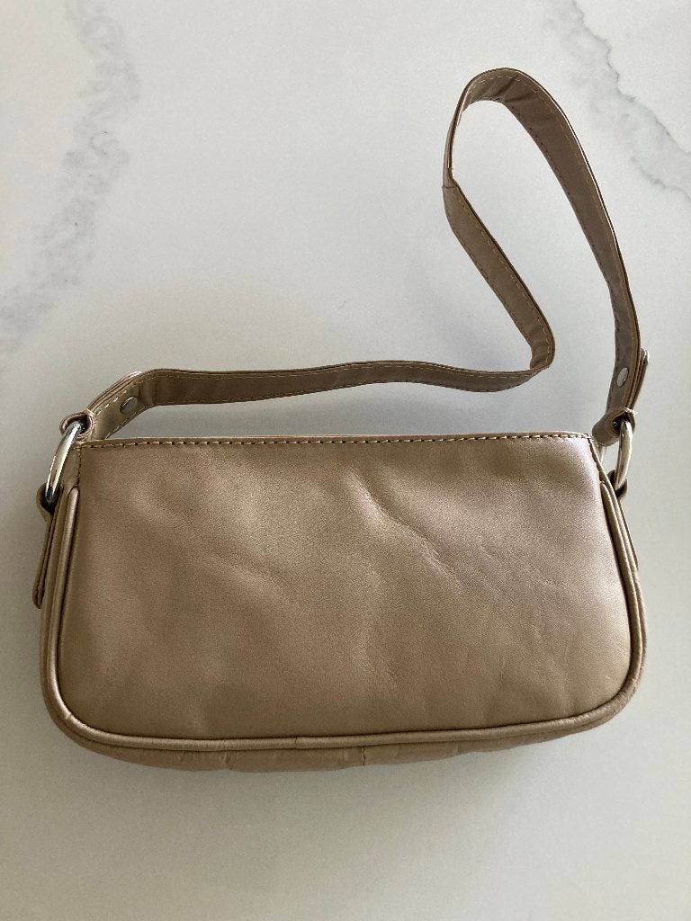 Nieuwe beige leren 90s schoudertas van Asos Design, Beige, Ilewap, Nieuw, Ophalen of Verzenden