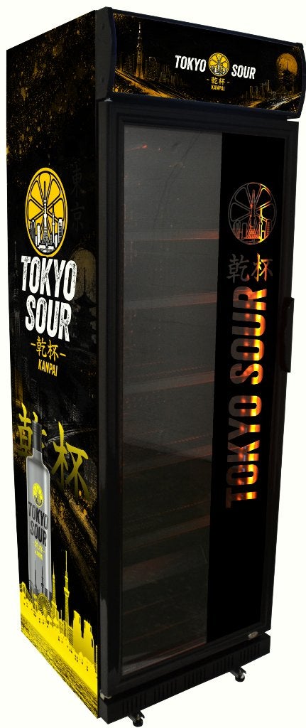 TOKYO Sour   snelkoeler met reclame  De Kornschuur, Zonder vriesvak, 200 liter of meer, Nieuw, 160 cm of meer