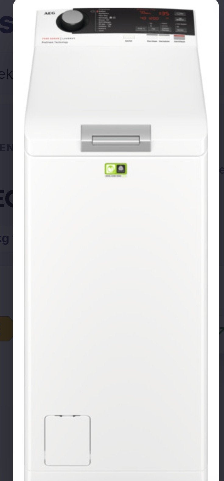 AEG Bovenlader Wasmachine L7TB73E (2021) A+++, Witgoed en Apparatuur, Wasmachines, Ophalen, Gebruikt, Bovenlader, Energieklasse A of zuiniger