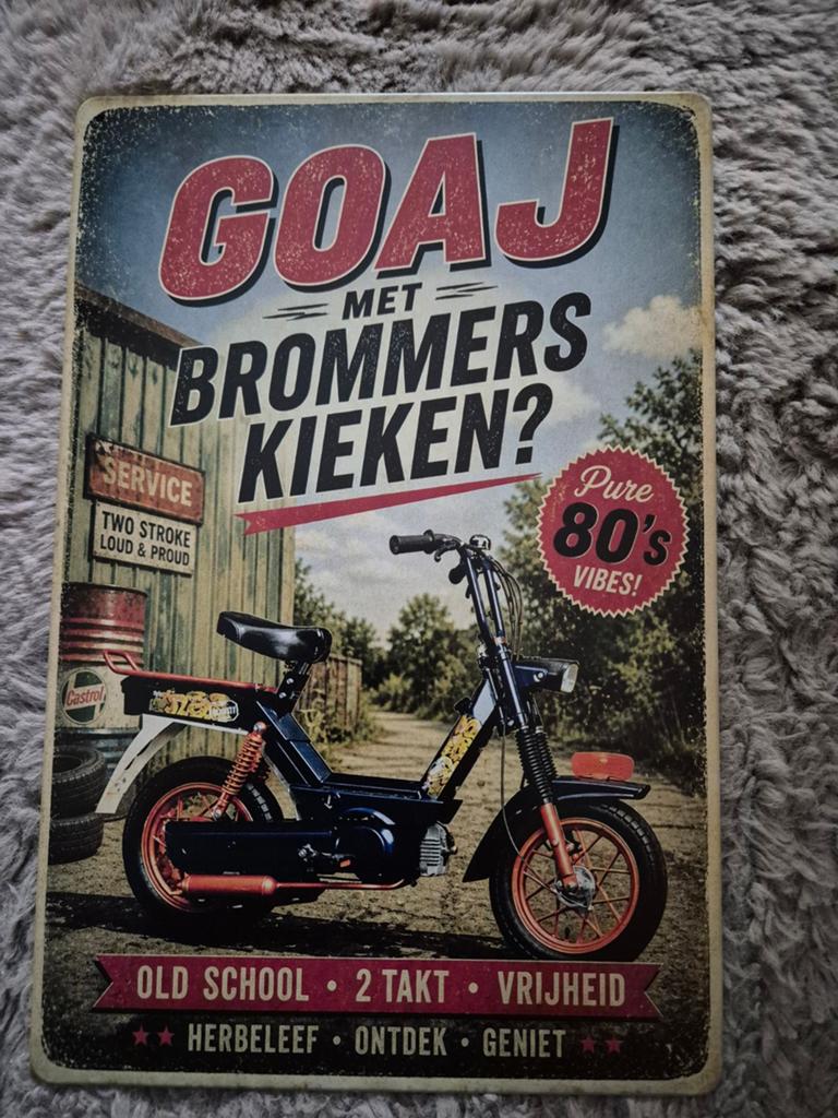 Brommers kieken gilera reclamebord, Ophalen of Verzenden, Nieuw, Reclamebord