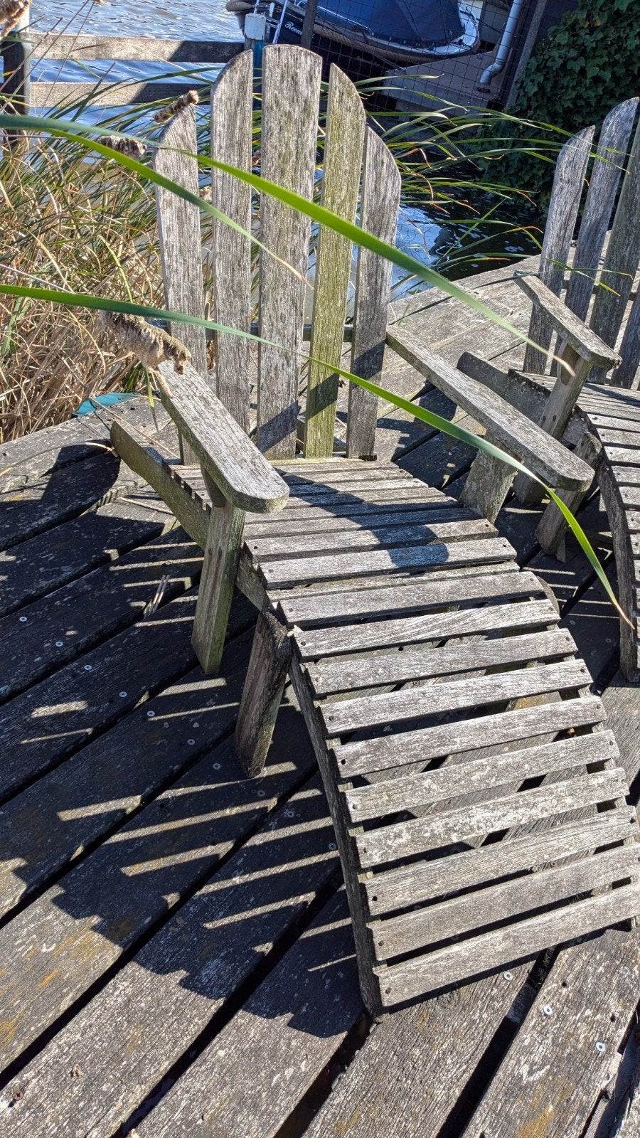 Twee houten ligstoelen voor buiten, Ophalen of Verzenden, Gebruikt, Teakhout