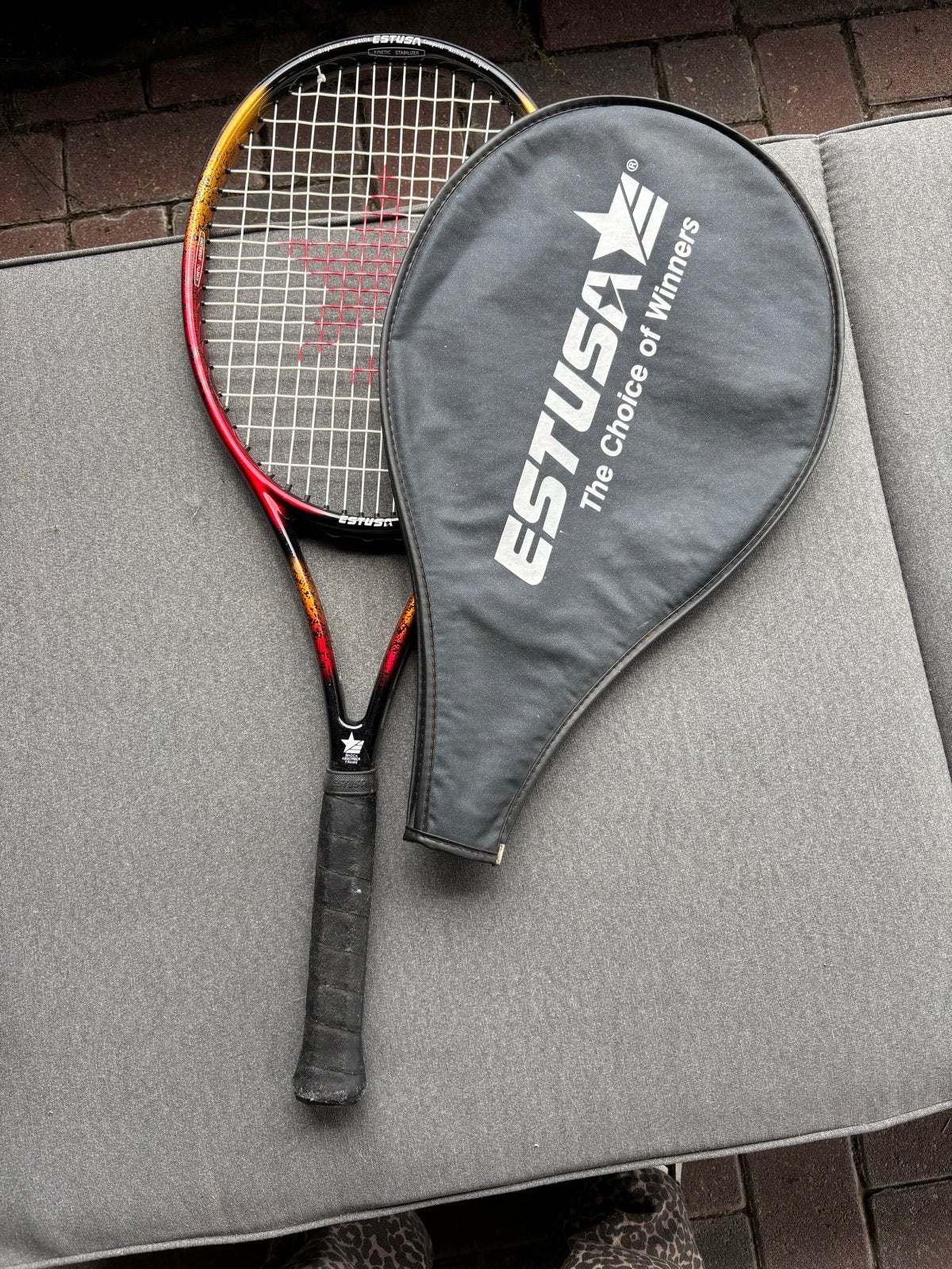 Estusa Tennisracket met hoes - Gebruikt, Ophalen of Verzenden, Gebruikt, Racket, Overige merken