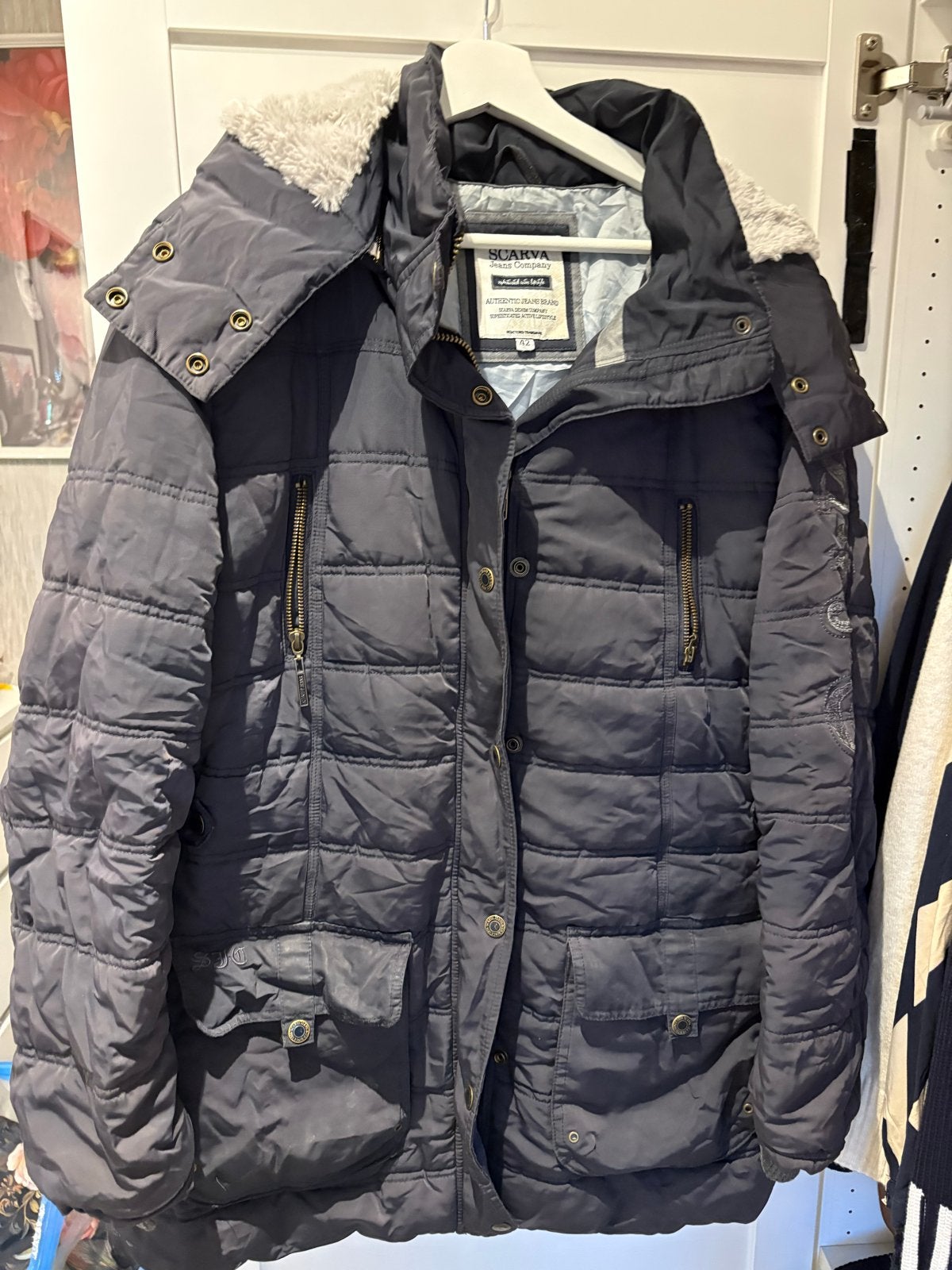 Dames Winterjas Maat 42 met Afneembare Capuchon, Ophalen of Verzenden, Gedragen, Maat 42/44 (L), Blauw