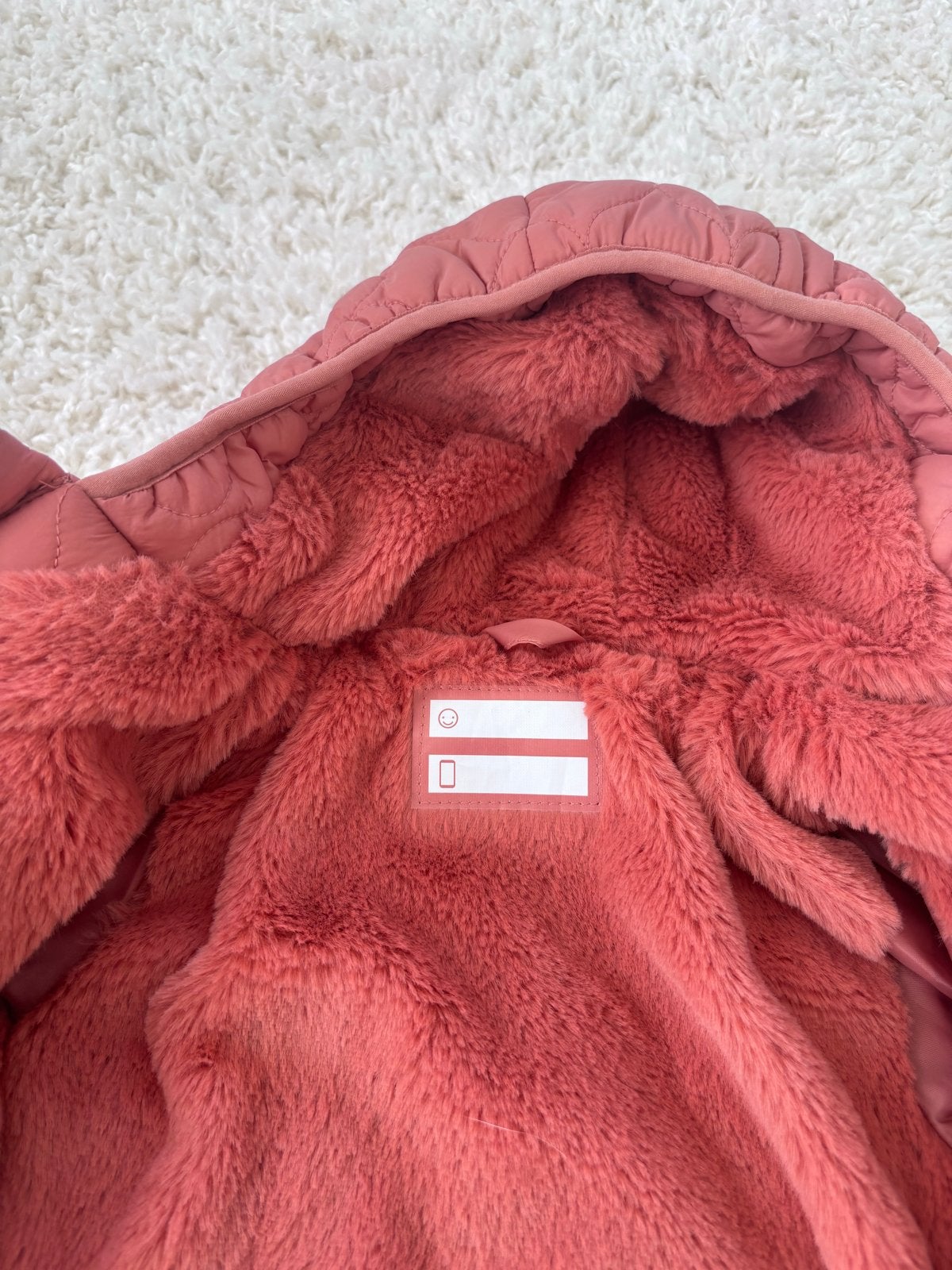 Roze gewatteerde jas met teddy voering Zeeman 12m, Ophalen of Verzenden, Nieuw, Meisje