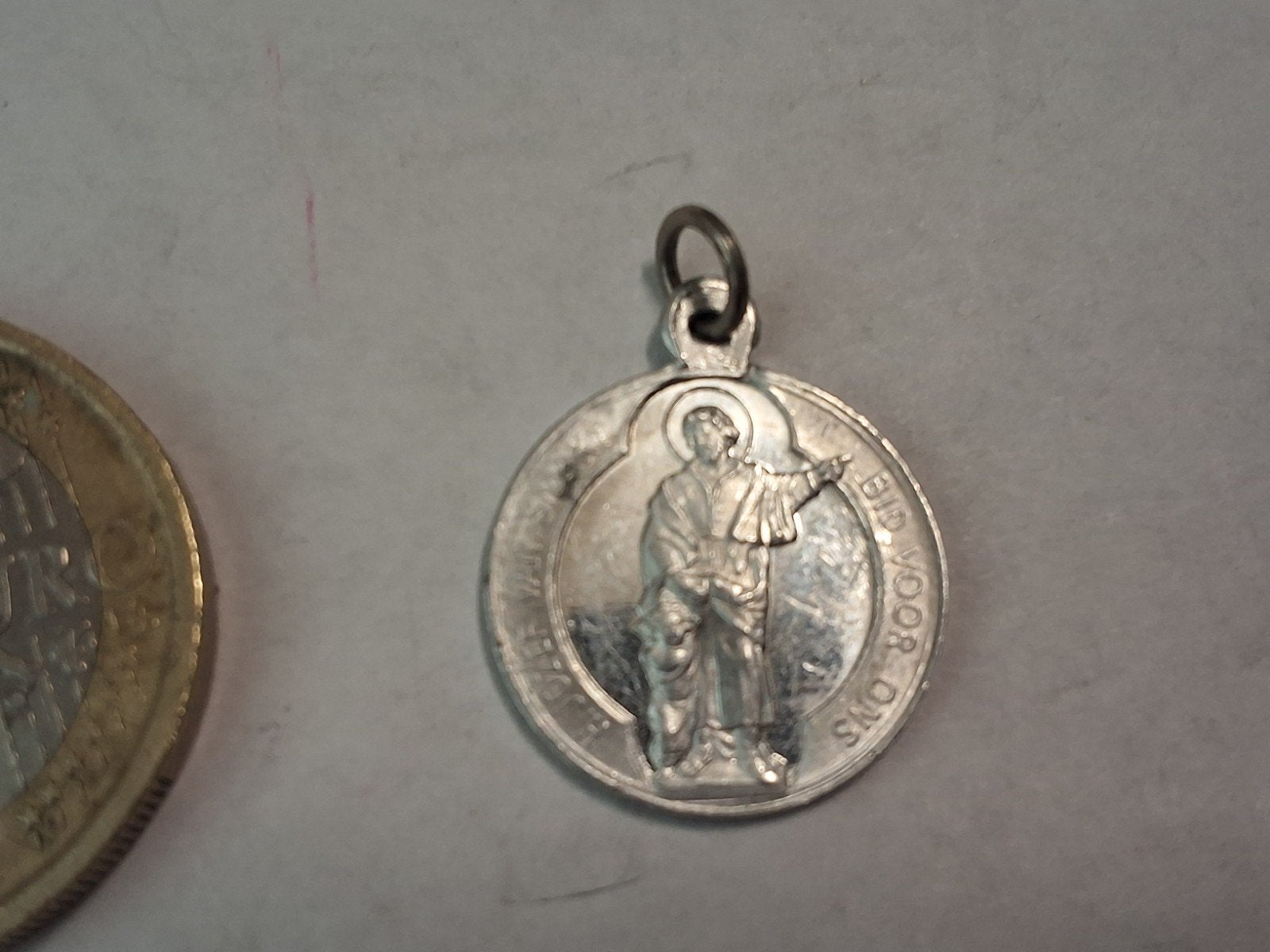 Vintage Katholieke Medaille St. Jozef, Heilige Familie Smakt, Ophalen of Verzenden