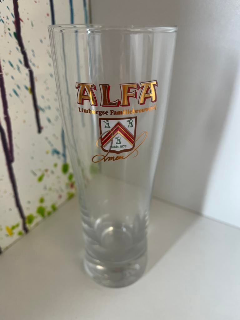 Alfa bierglazen set van 6 glazen, Verzamelen, Biermerken, Ophalen of Verzenden, Nieuw, Glas of Glazen, Overige merken