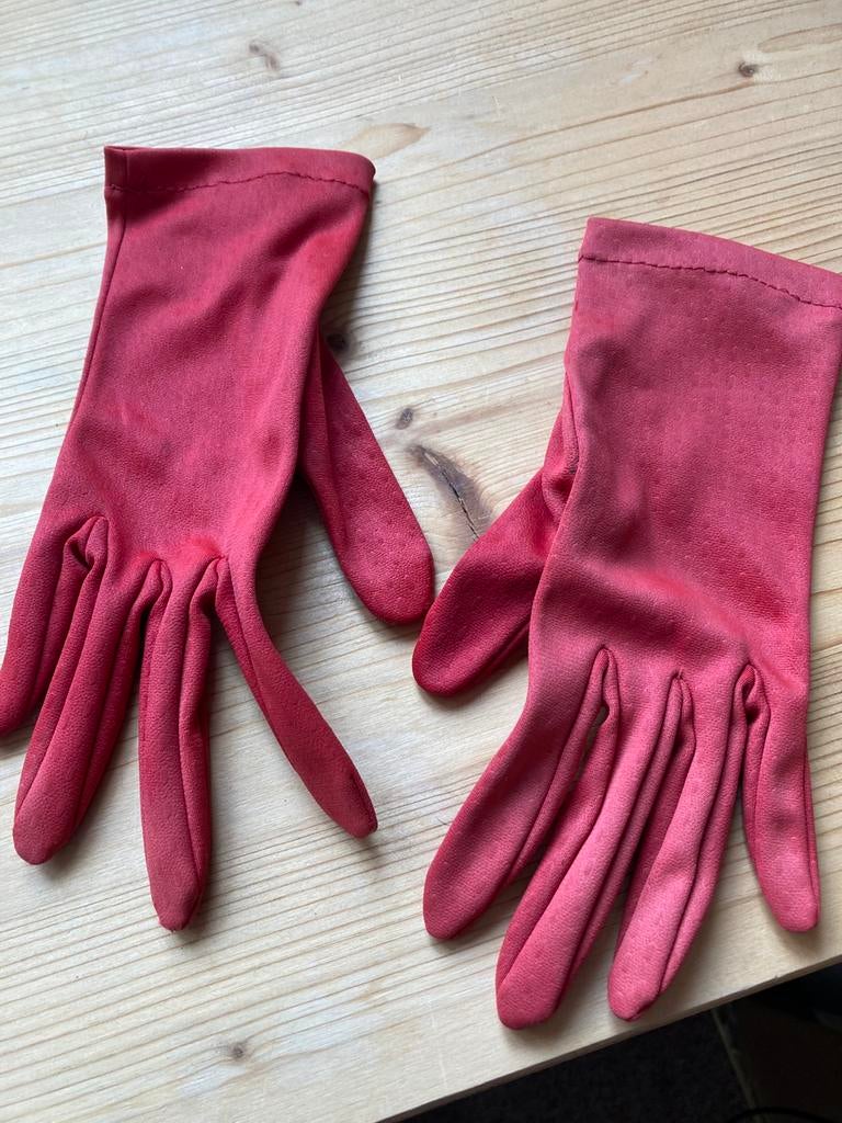 Vintage Rode handschoenen mt xs, Kleding | Dames, Mutsen, Sjaals en Handschoenen, Ophalen of Verzenden, Zo goed als nieuw, Maat 34 (XS) of kleiner
