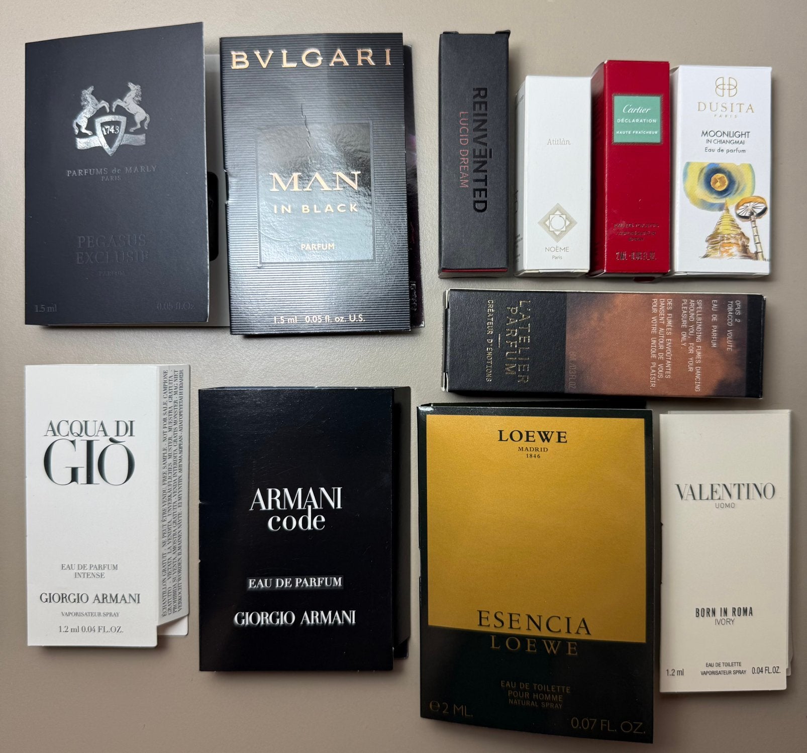 Sampleset, parfums de marly, loewe, cartier, dusita, Ophalen of Verzenden, Nieuw
