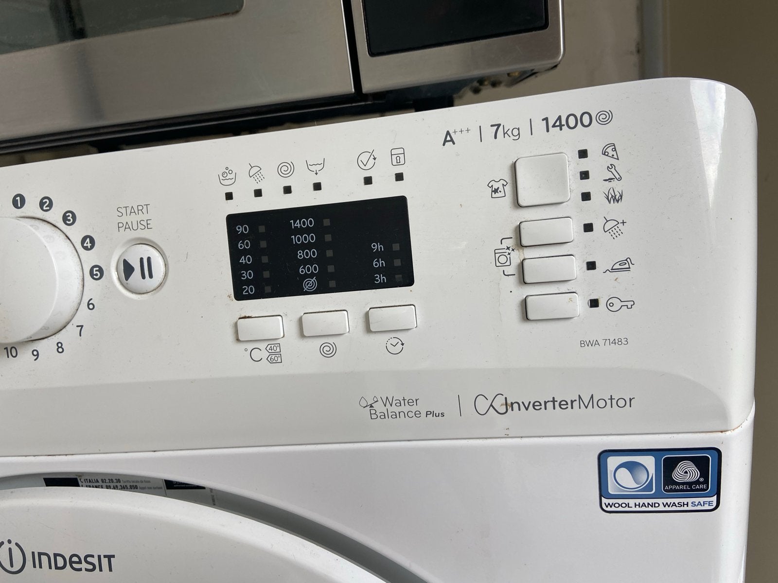 Goed werkende Indesit wasmachine 7kg 1400 toeren, Gebruikt, Ophalen of Verzenden, Voorlader, Kort programma