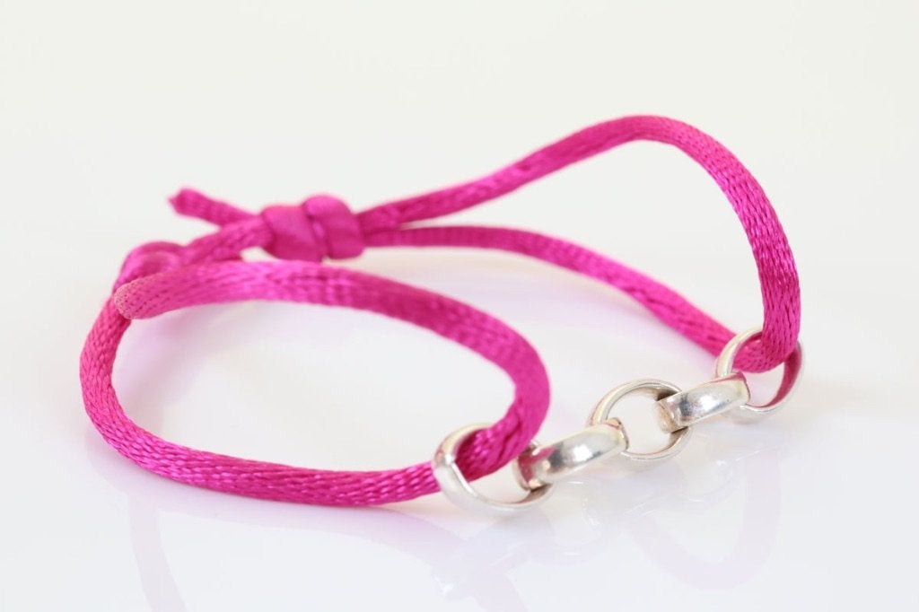 Satijnkoord Armband 925 Zilver, Ophalen of Verzenden, Nieuw, Zilver, Zilver