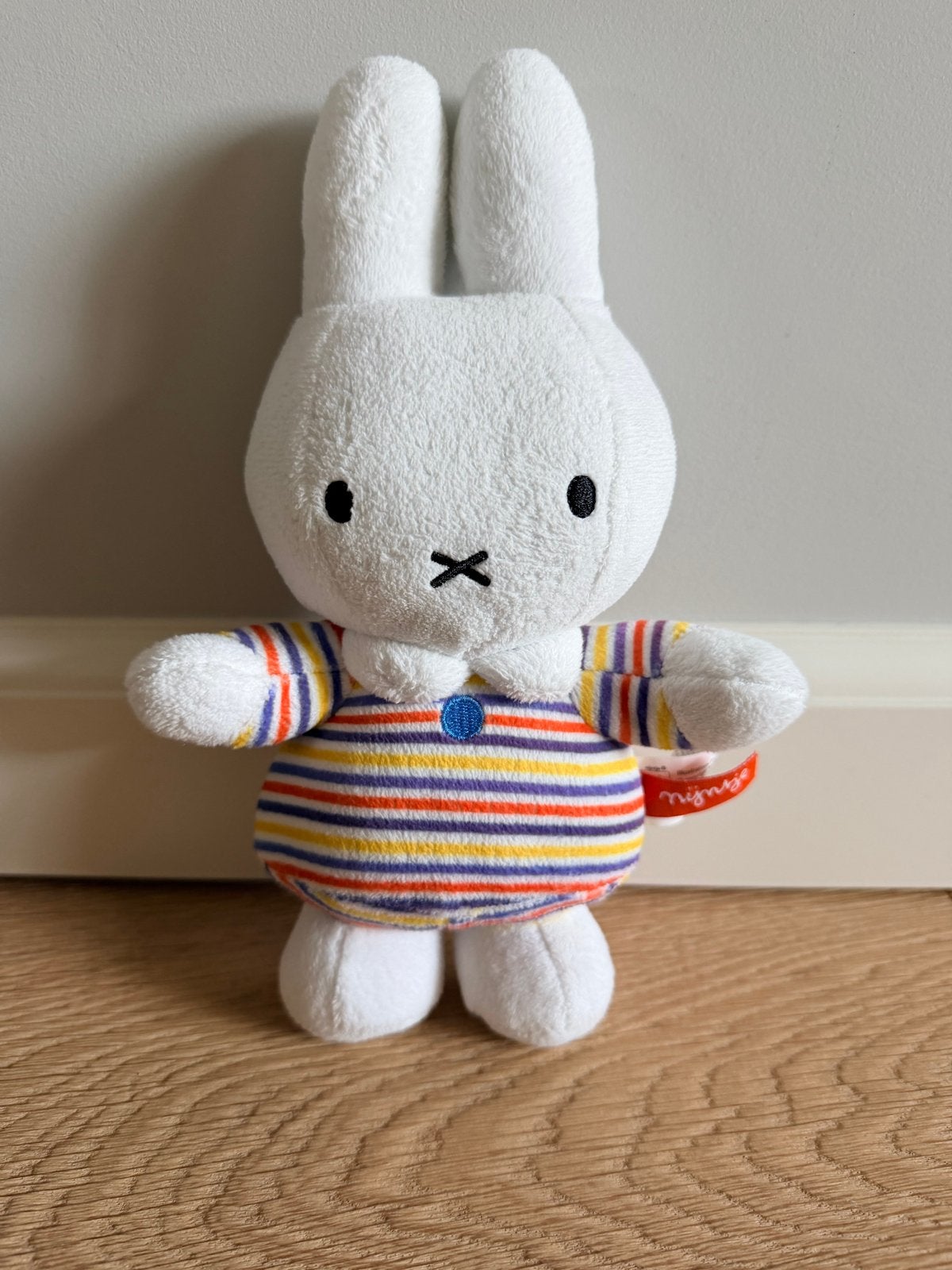Nijntje knuffel 23 cm met gestreept shirt, Overige merken, Konijn, Nijntje, Ophalen of Verzenden