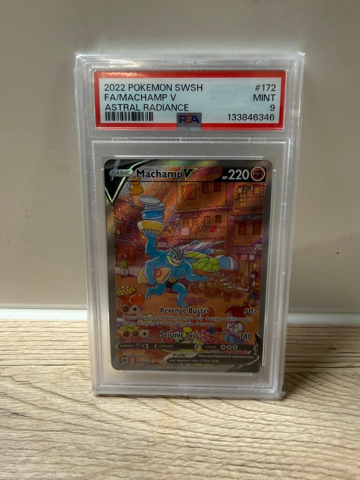 Machamp V - PSA 9, Ophalen of Verzenden, Zo goed als nieuw, Losse kaart