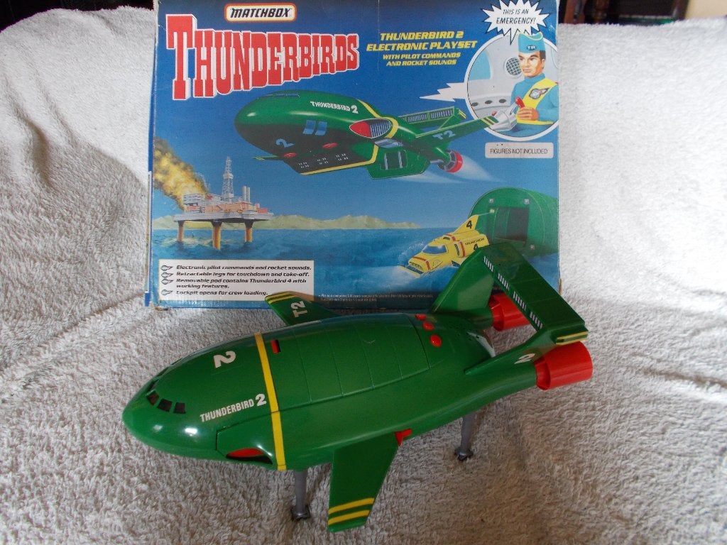 1992 Matchbox GROTE THUNDERBIRDS 2 + 4 (Ca. 40 cm!) + SOUND!, Verzamelen, Ophalen of Verzenden, Zo goed als nieuw