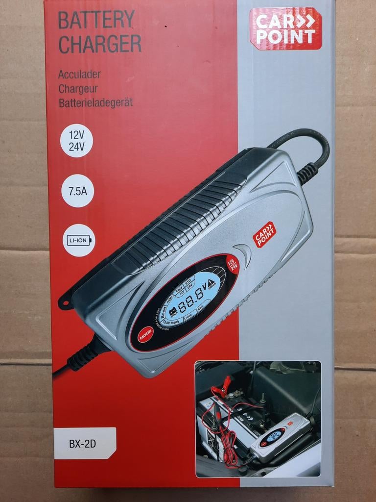 CarPoint Acculader 12V/24V 7.5A Li-ion BX-2D Nieuw, Ophalen of Verzenden
