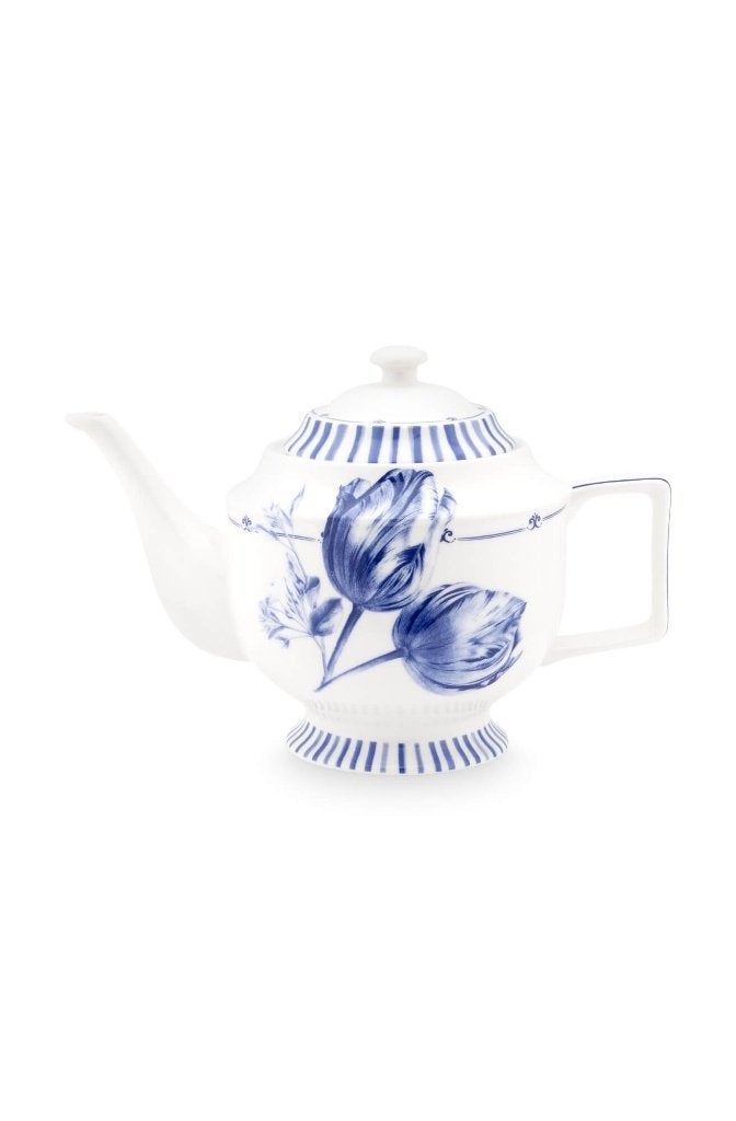 Heinen Delfts Blauw Janny theepot Tulp 1,5 liter, Overige merken, Ophalen of Verzenden, Delftsblauw, Theepot