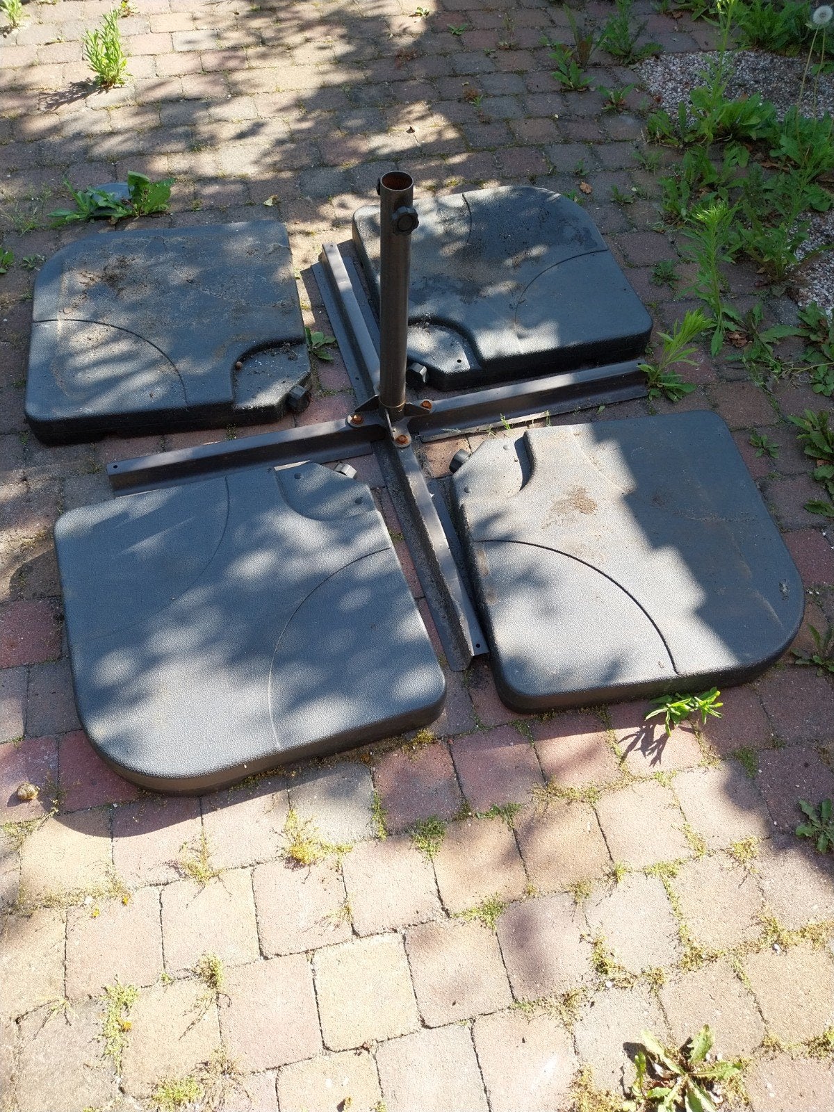 Parasol voet, Ophalen of Verzenden, Gebruikt, 1 tot 2 meter, Parasolvoet
