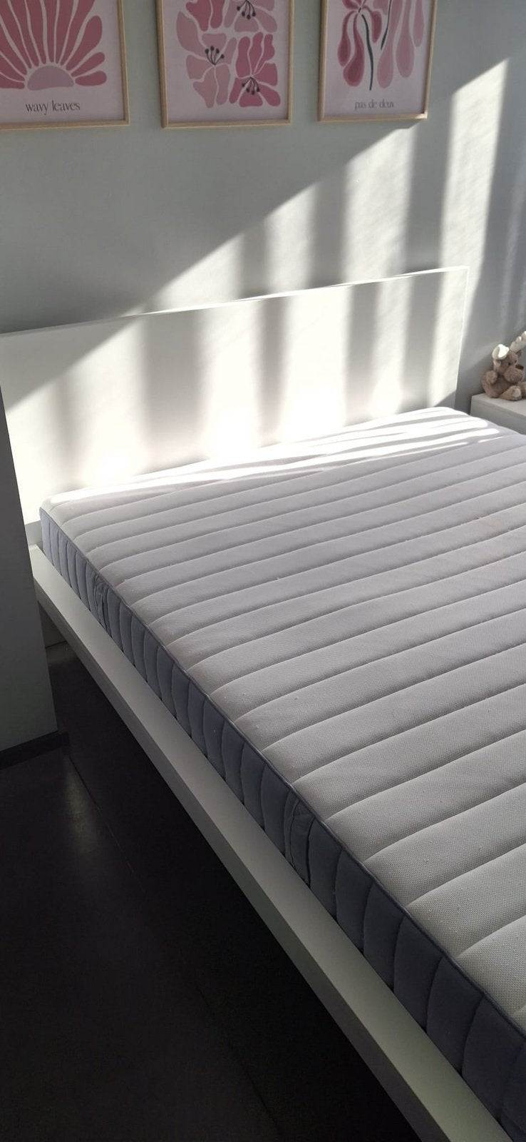 IKEA malm bed inclusief lattenbodem, Ophalen, Wit, Tweepersoons, Zo goed als nieuw
