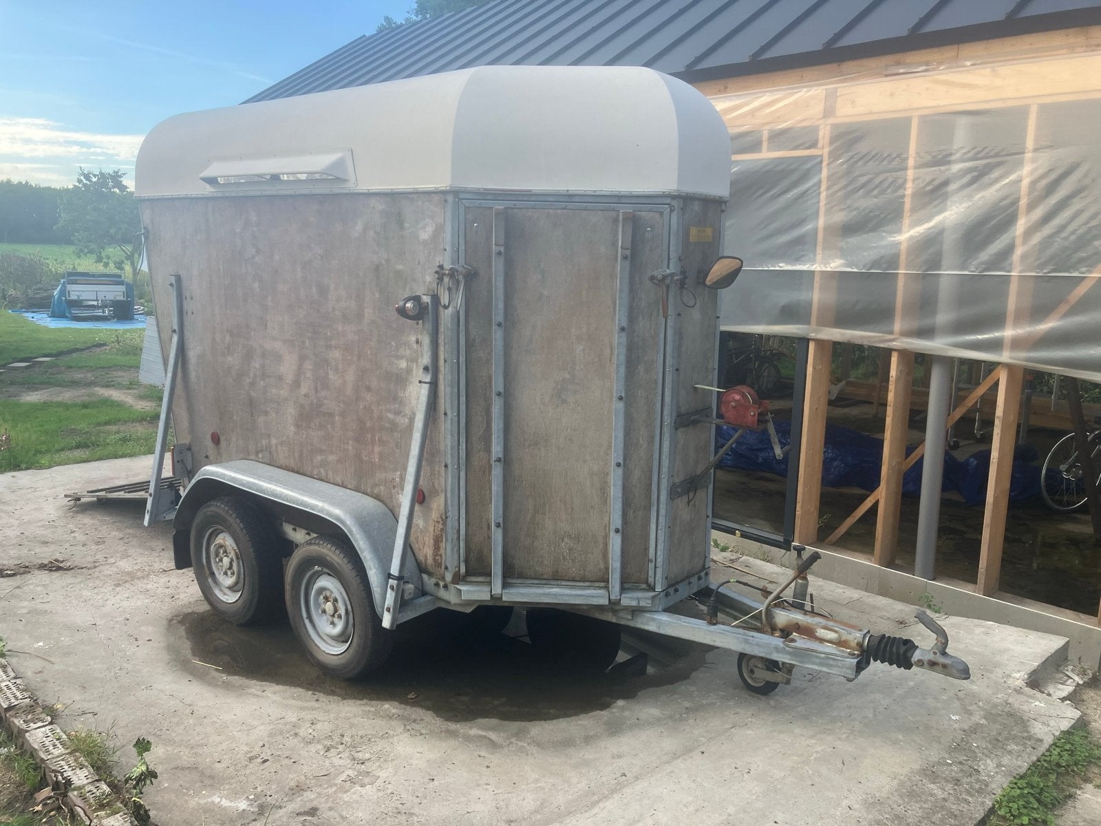1,5 paards paarden trailer, Ophalen, Gebruikt, Hout, 1½-paards trailer