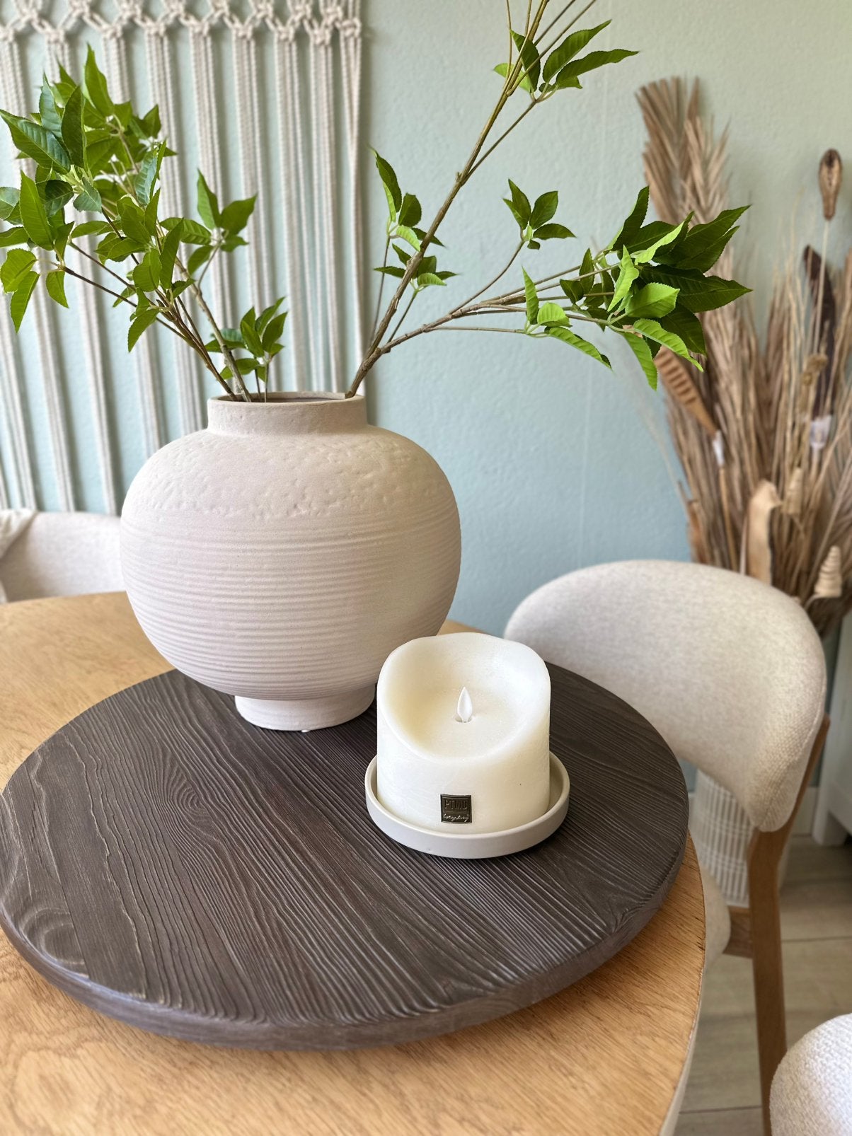 Groot Platteau/ dienblad rond 53cm, Huis en Inrichting, Ophalen, Rond, Hout, Overige typen