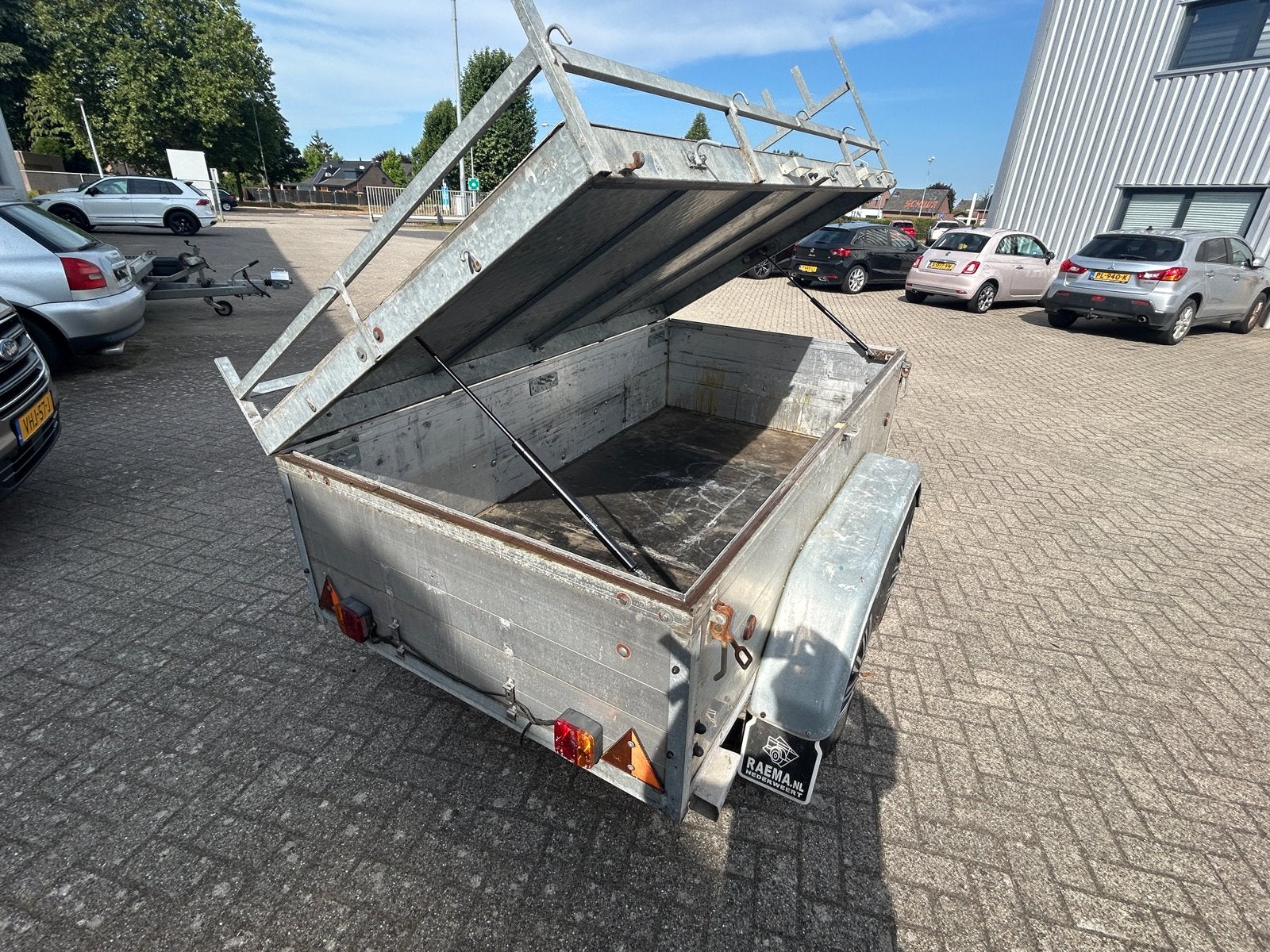Compacte aanhanger met deksel en imperiaal, Auto diversen, Aanhangers en Bagagewagens, Ophalen, Gebruikt