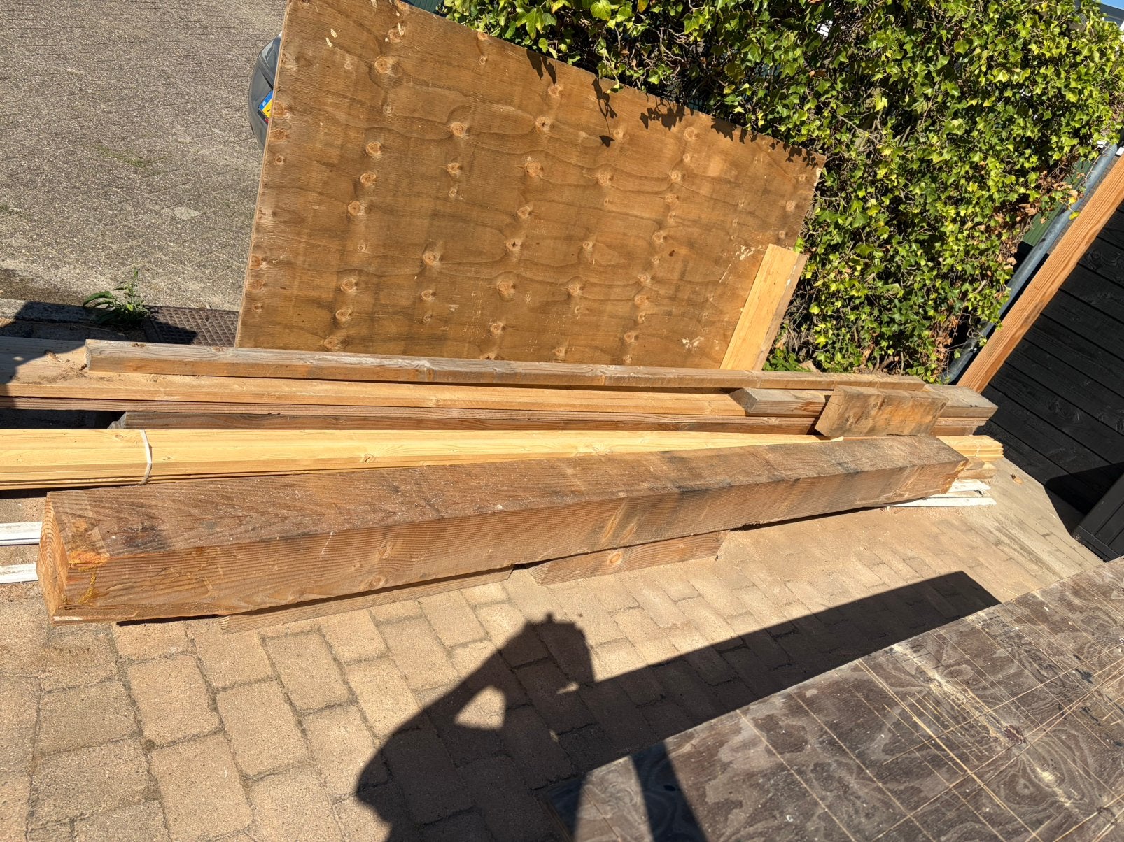Douglas balk 3650x200x200 50 euro, Doe-het-zelf en Verbouw, Ophalen, Gebruikt