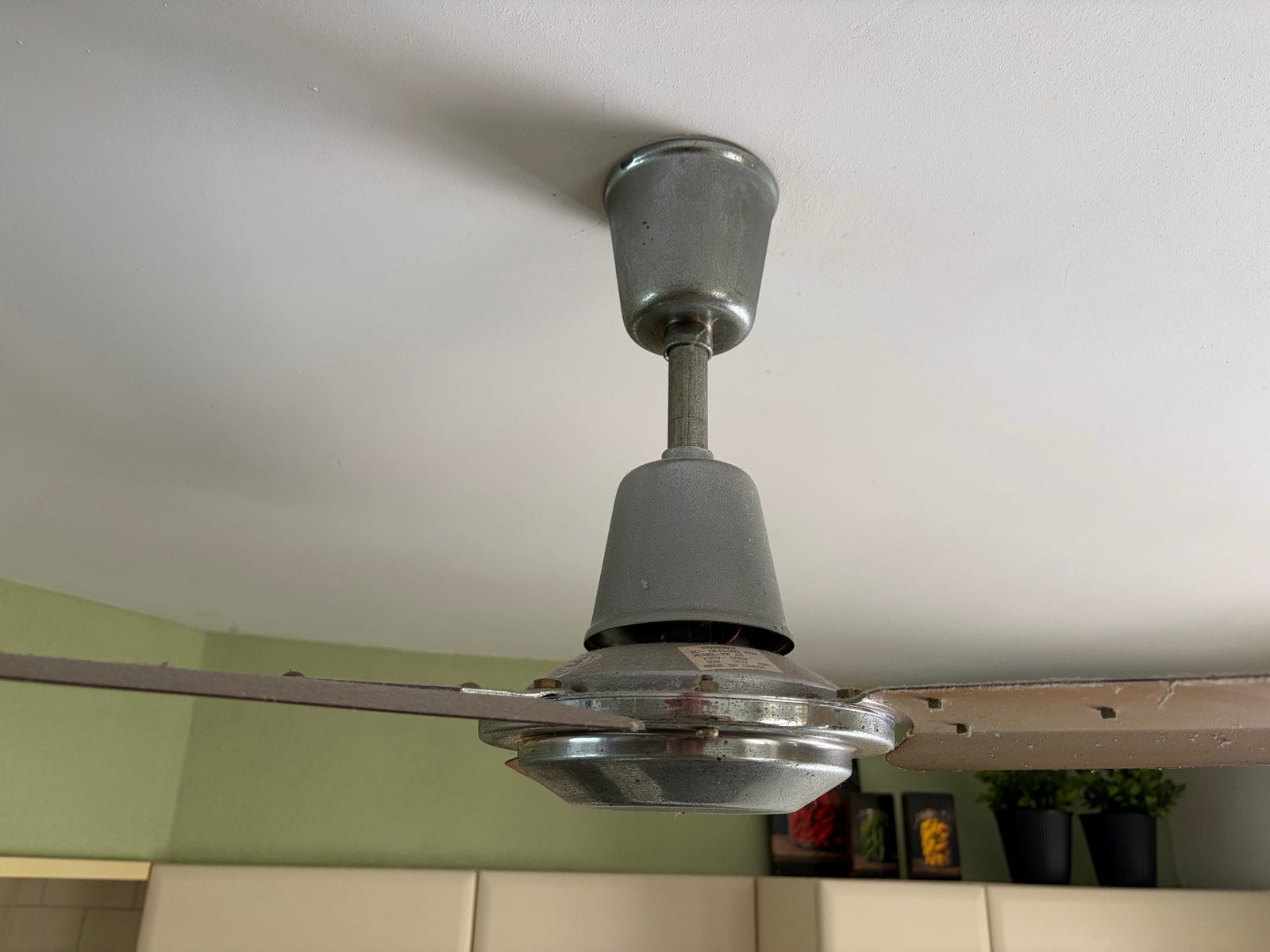 Stalen plafondventilator - Frameway FW 48, Witgoed en Apparatuur, Ventilatoren, Ophalen of Verzenden, Gebruikt, Plafondventilator