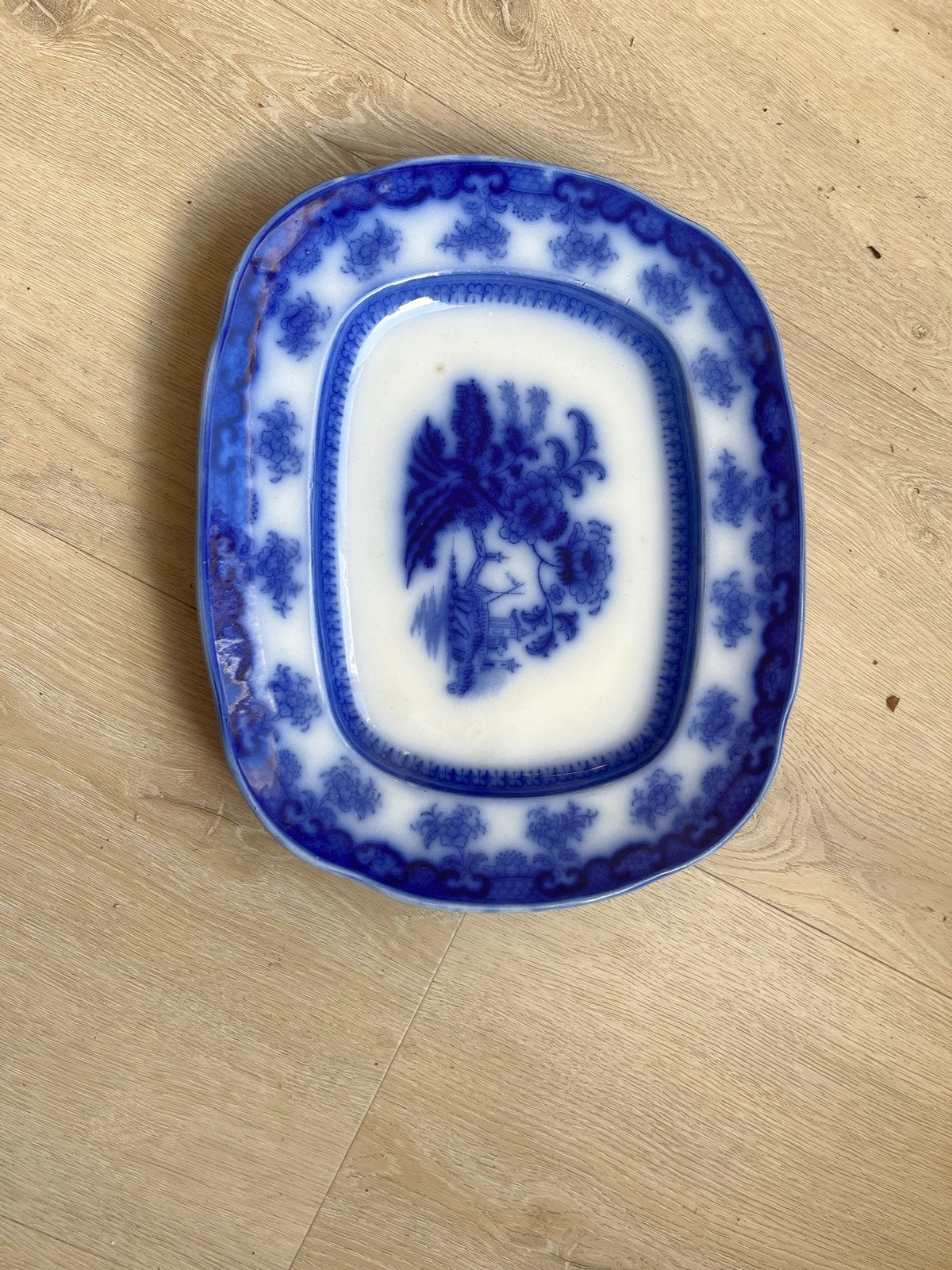 Antieke Wedgwood serveerschaal - Blauw en Wit, Ophalen of Verzenden