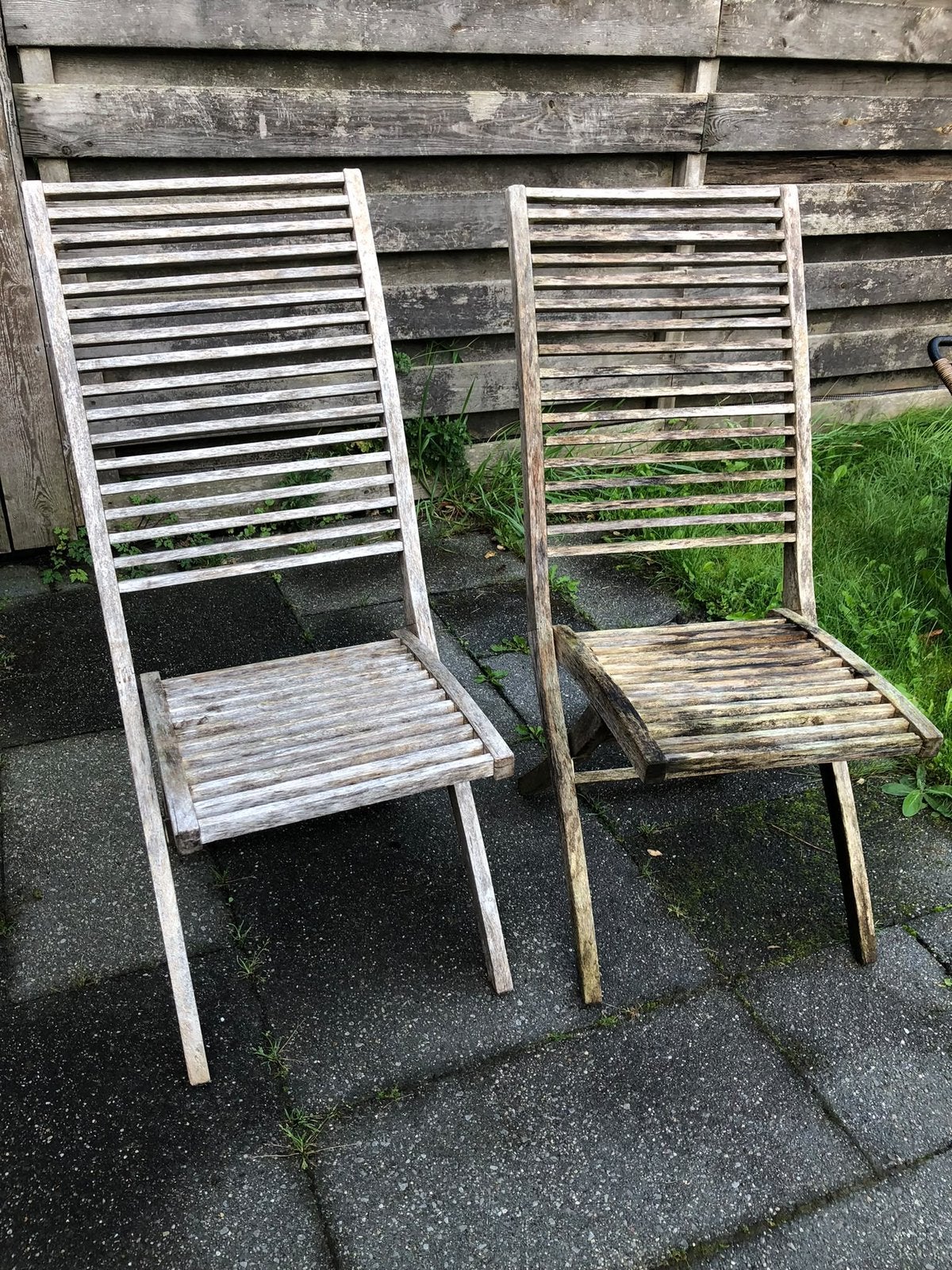 Tuinstoelen 2 stuks, Tuin en Terras, Ophalen, Zo goed als nieuw, Hout, Inklapbaar
