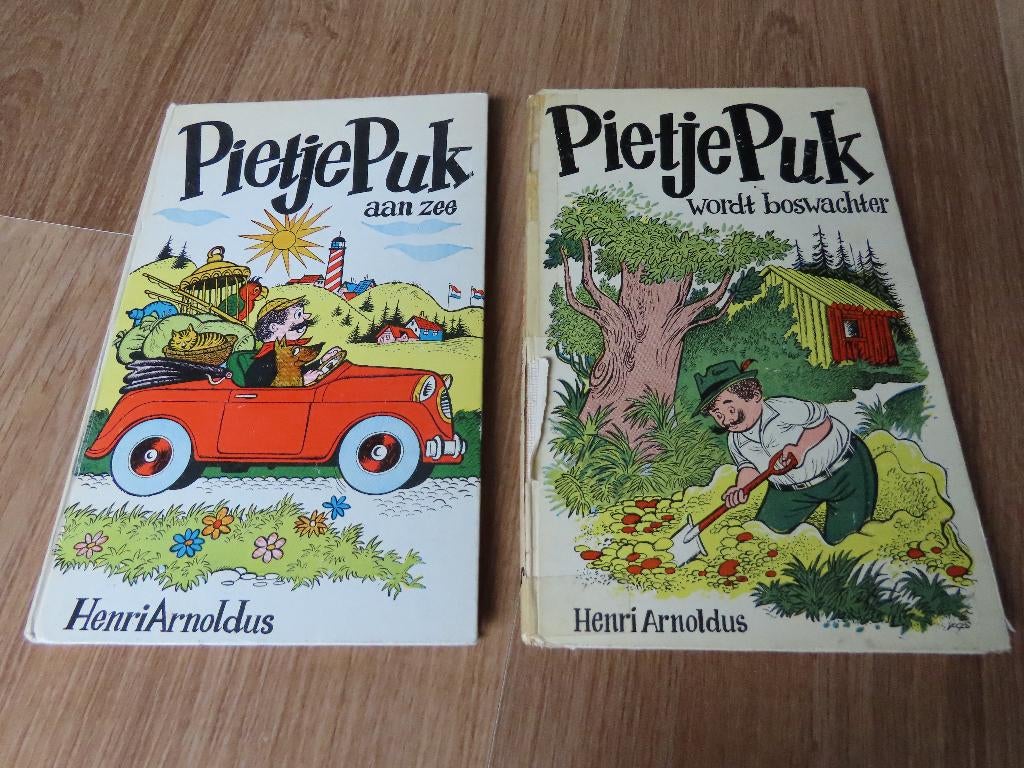 2 x Arnoldus: Pietje Puk jaren 50 + 70, aan zee + boswachter, Verzenden, Gelezen, Non-fictie