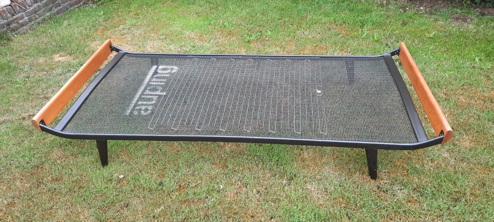 Auping Cleopatra, grijs, met houten fronten, 1-persoons, Ophalen, Gebruikt