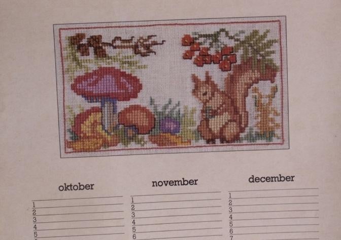 Ariadne verjaardagskalender verjaar kalender in kruissteek, Ophalen of Verzenden, Nieuw, Patroon