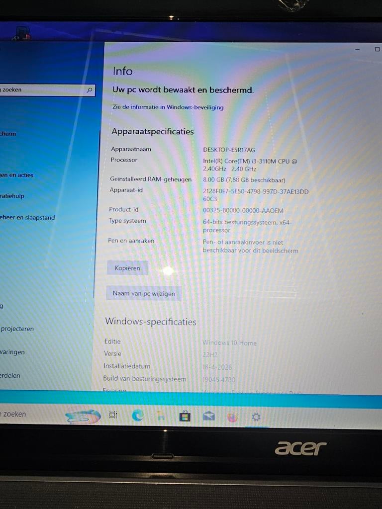 Acer Aspire E1-771 Laptop - Goede Staat, Gebruikt, HDD, 2 tot 3 Ghz, Qwerty