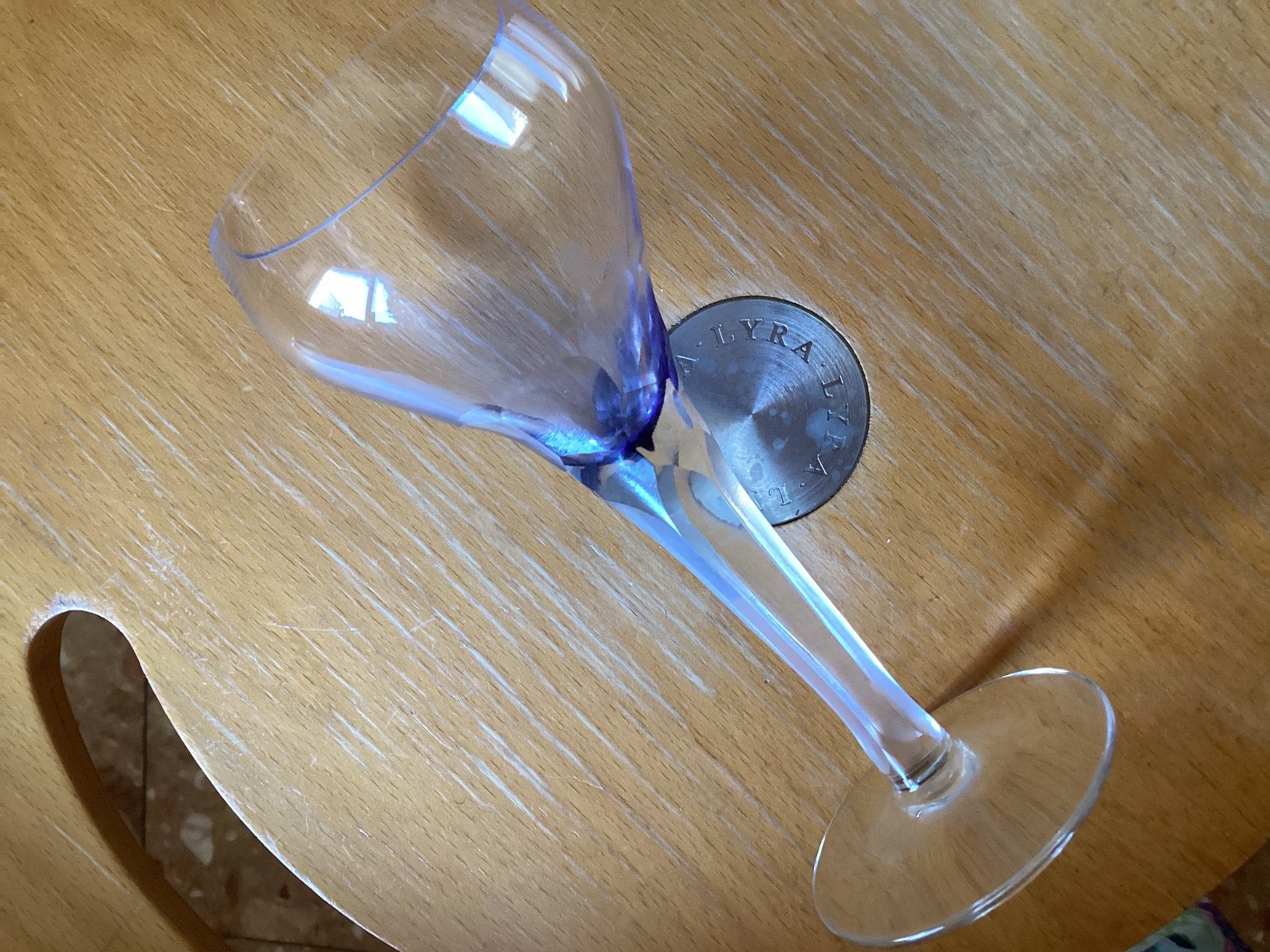 Portglas geblazen // facet geslepen steel // hoog 15 cm, Ophalen of Verzenden