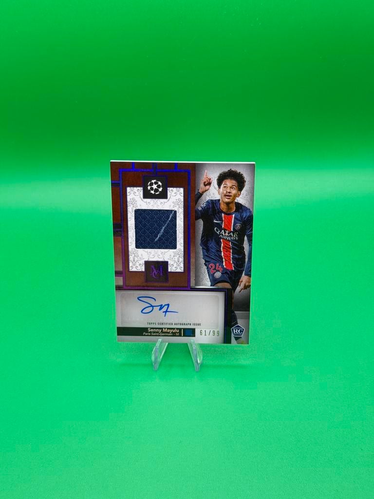 Topps Museum Senny Mayulu auto /99 Patch Relic RC Rookie PSG, Hobby en Vrije tijd, Stickers en Plaatjes, Ophalen of Verzenden