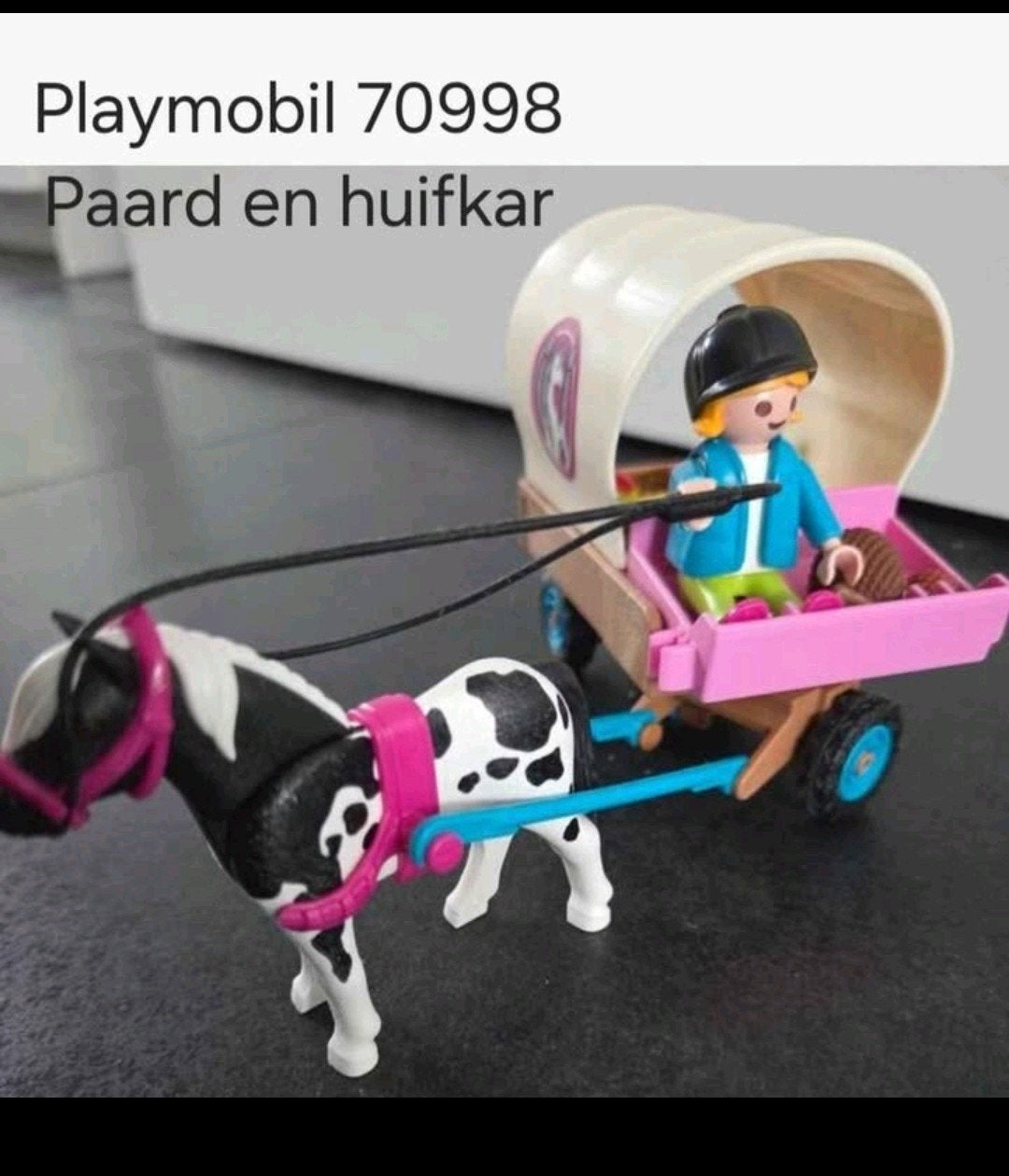 70998 Playmobil Paard en huifkar ZGAN, Complete set, Voertuig, Ophalen of Verzenden, Zo goed als nieuw