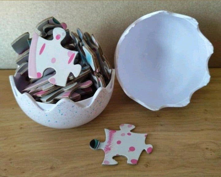 Hatchimals puzzel in groot gespikkeld ei, Verzenden, 10 tot 50 stukjes, Zo goed als nieuw, 4 tot 6 jaar