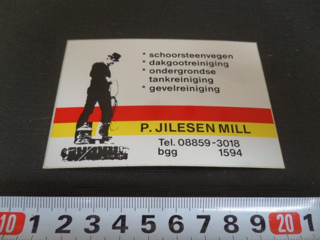 sticker mill p jilesen schoorsteenvegen dakgootreiniging ed, Ophalen, Zo goed als nieuw