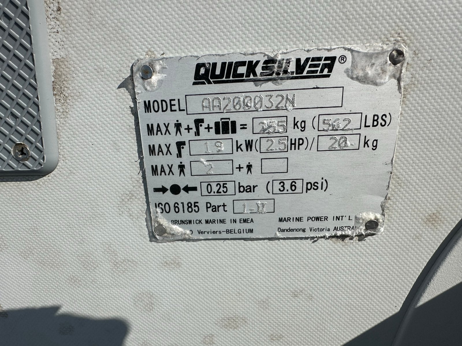 Quicksilver rubberboot 2 meter, Sport en Fitness, Ophalen, Zo goed als nieuw