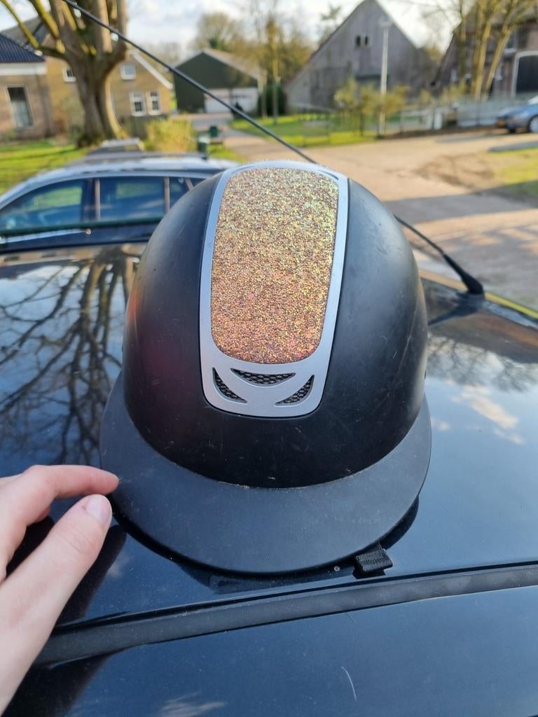 Cap maat l roze glitters, Ophalen of Verzenden, Gebruikt, Dressuur, Cap