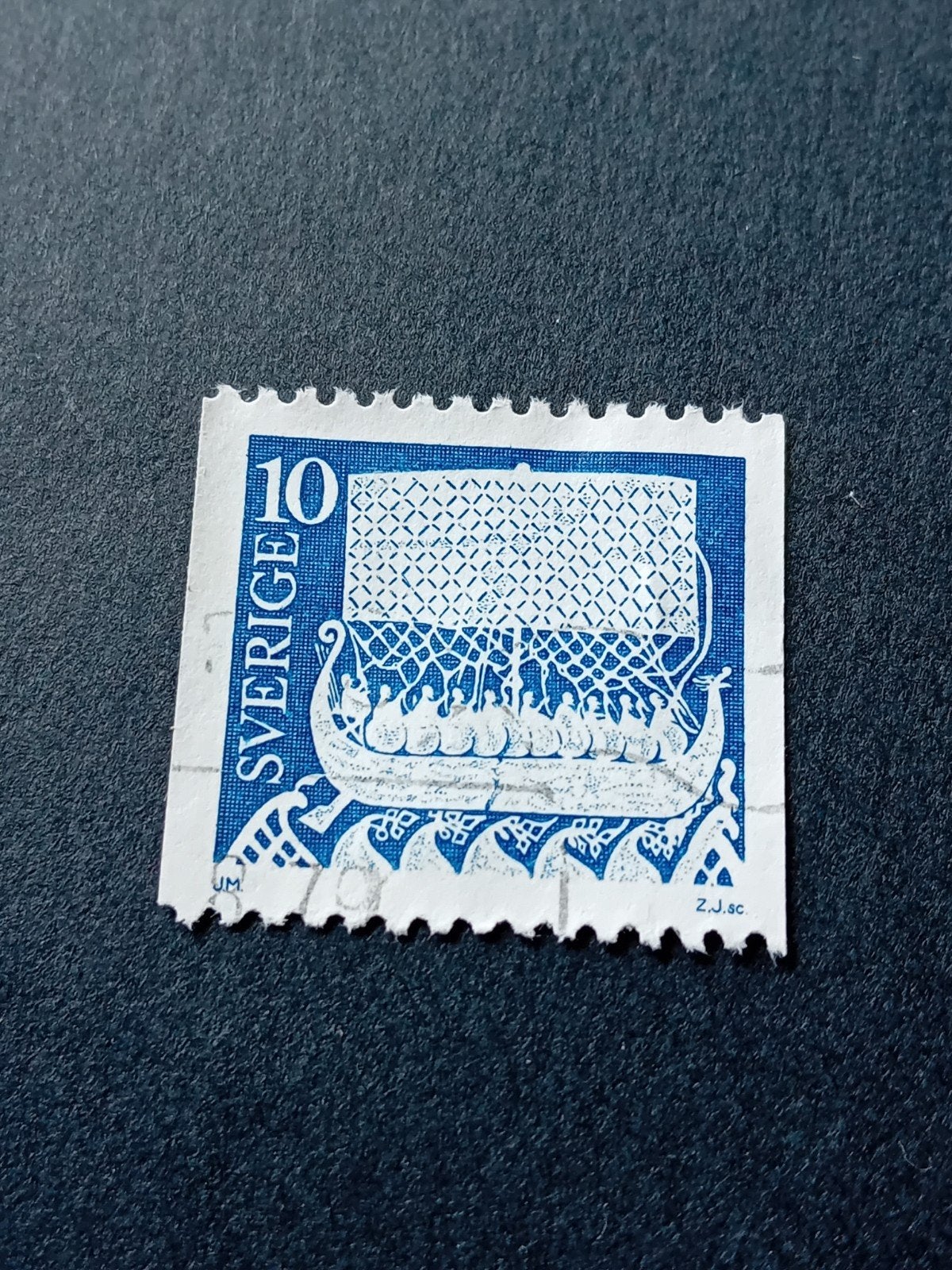Zweedse Postzegel - Vikingschip - 10 Öre, Ophalen of Verzenden, Zweden