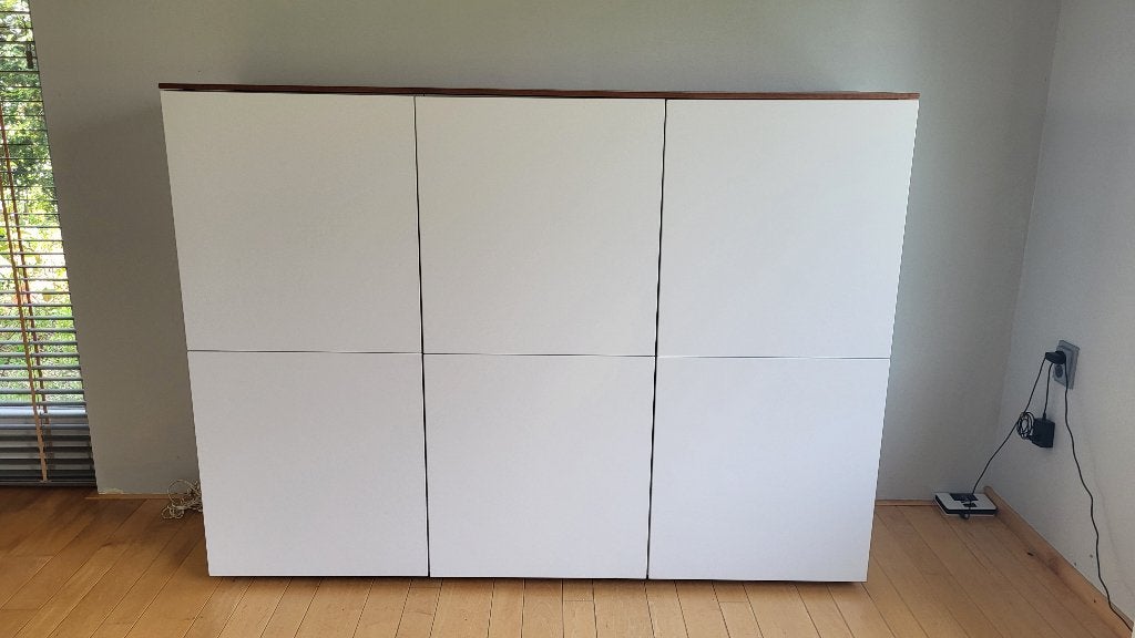 Karat F180 kast wit met Amerikaans walnoten blad 180x51x133, Ophalen, Gebruikt, Overige materialen, 150 tot 200 cm