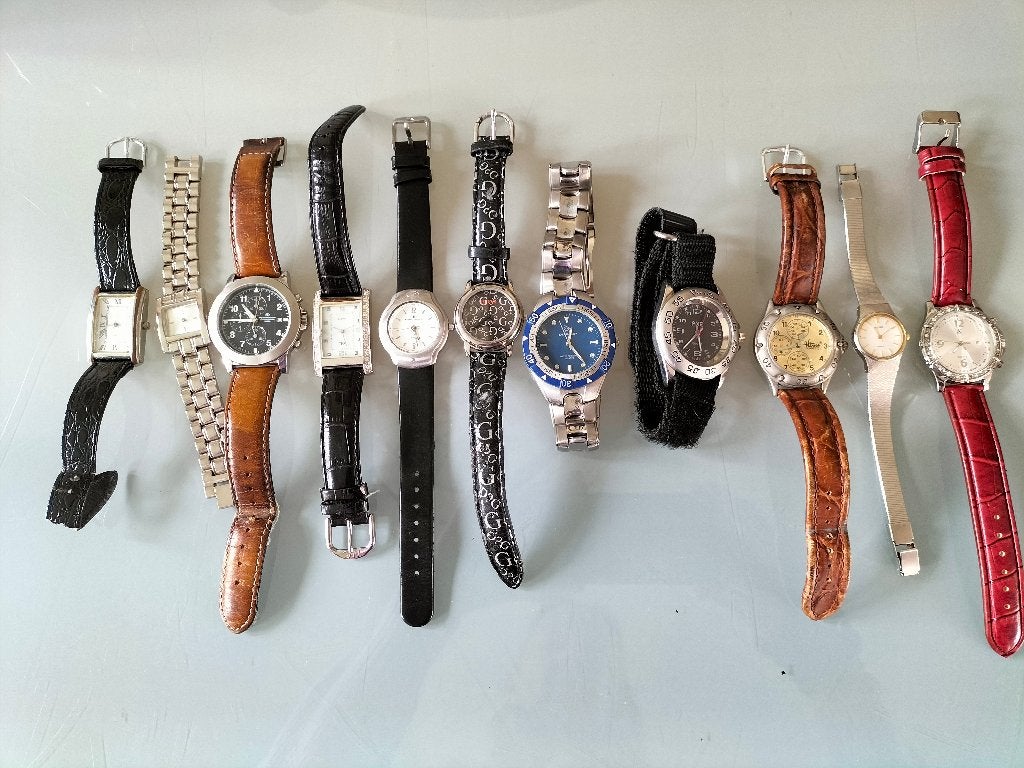 horloges ze liepen allemaal goed nu zonder batterijen, Sieraden, Tassen en Uiterlijk, Horloges | Heren, Overige materialen, Gebruikt